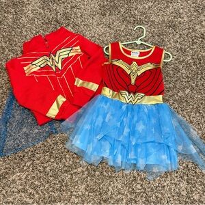 Wonder Woman Kids Costume Set - Red, Blue, and Gold
